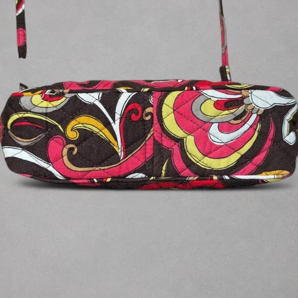 Vera Bradley Puccini Quilted Shoulder Bag Retired Brown Pink Yellow Y2K Purse